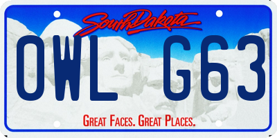 SD license plate 0WLG63