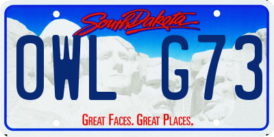 SD license plate 0WLG73