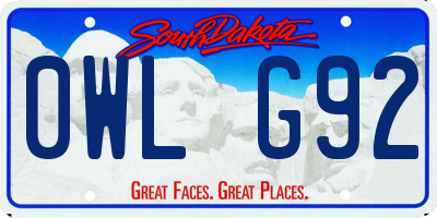 SD license plate 0WLG92