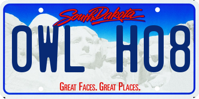 SD license plate 0WLH08