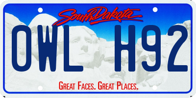 SD license plate 0WLH92