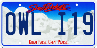 SD license plate 0WLI19