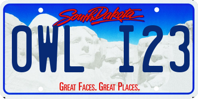 SD license plate 0WLI23