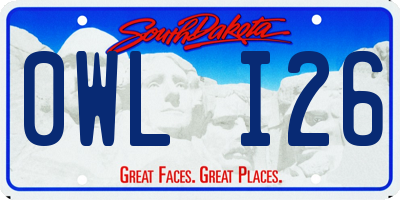 SD license plate 0WLI26