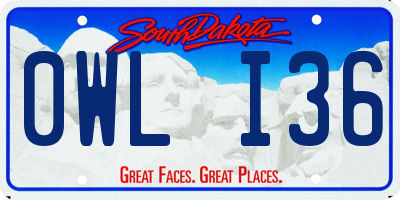 SD license plate 0WLI36