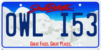 SD license plate 0WLI53