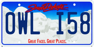 SD license plate 0WLI58