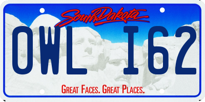 SD license plate 0WLI62