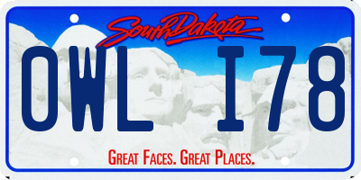 SD license plate 0WLI78