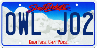 SD license plate 0WLJ02