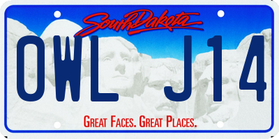 SD license plate 0WLJ14