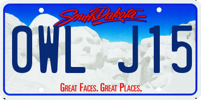 SD license plate 0WLJ15