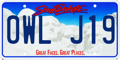 SD license plate 0WLJ19