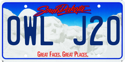 SD license plate 0WLJ20