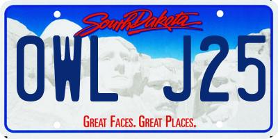 SD license plate 0WLJ25