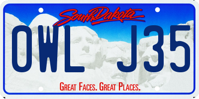 SD license plate 0WLJ35