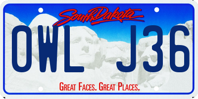 SD license plate 0WLJ36