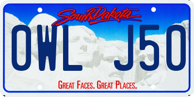 SD license plate 0WLJ50