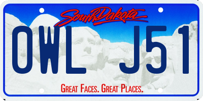 SD license plate 0WLJ51