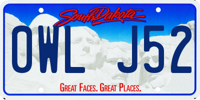 SD license plate 0WLJ52