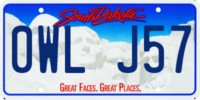 SD license plate 0WLJ57