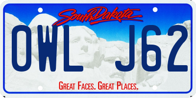 SD license plate 0WLJ62