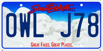 SD license plate 0WLJ78