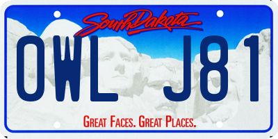 SD license plate 0WLJ81