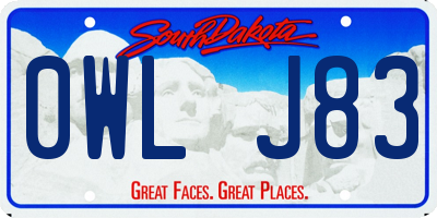 SD license plate 0WLJ83