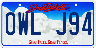 SD license plate 0WLJ94