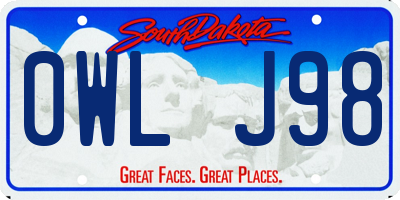 SD license plate 0WLJ98