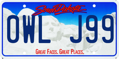 SD license plate 0WLJ99