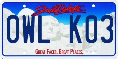 SD license plate 0WLK03