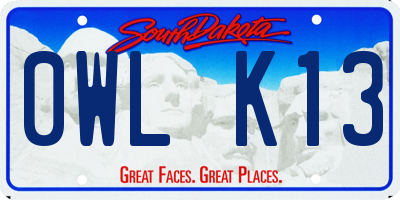 SD license plate 0WLK13