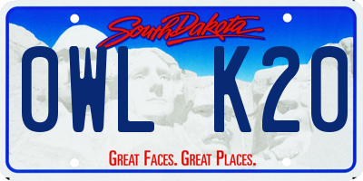 SD license plate 0WLK20