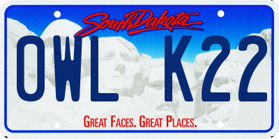 SD license plate 0WLK22