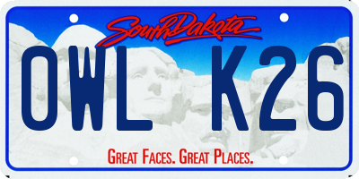 SD license plate 0WLK26
