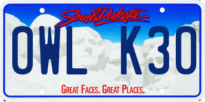 SD license plate 0WLK30