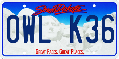 SD license plate 0WLK36