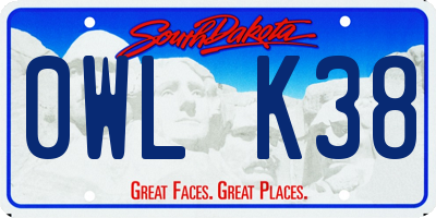 SD license plate 0WLK38