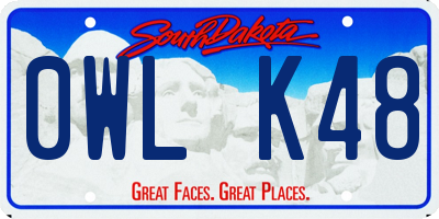 SD license plate 0WLK48