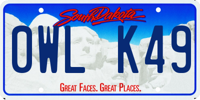 SD license plate 0WLK49