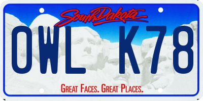 SD license plate 0WLK78
