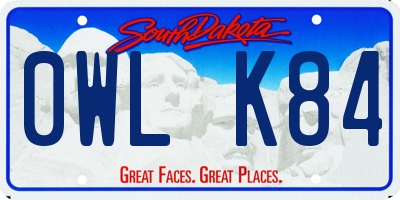 SD license plate 0WLK84