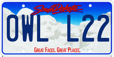 SD license plate 0WLL22