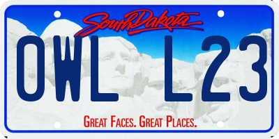SD license plate 0WLL23