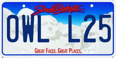 SD license plate 0WLL25