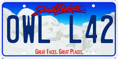 SD license plate 0WLL42