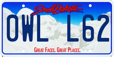 SD license plate 0WLL62