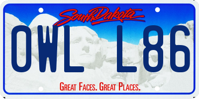 SD license plate 0WLL86
